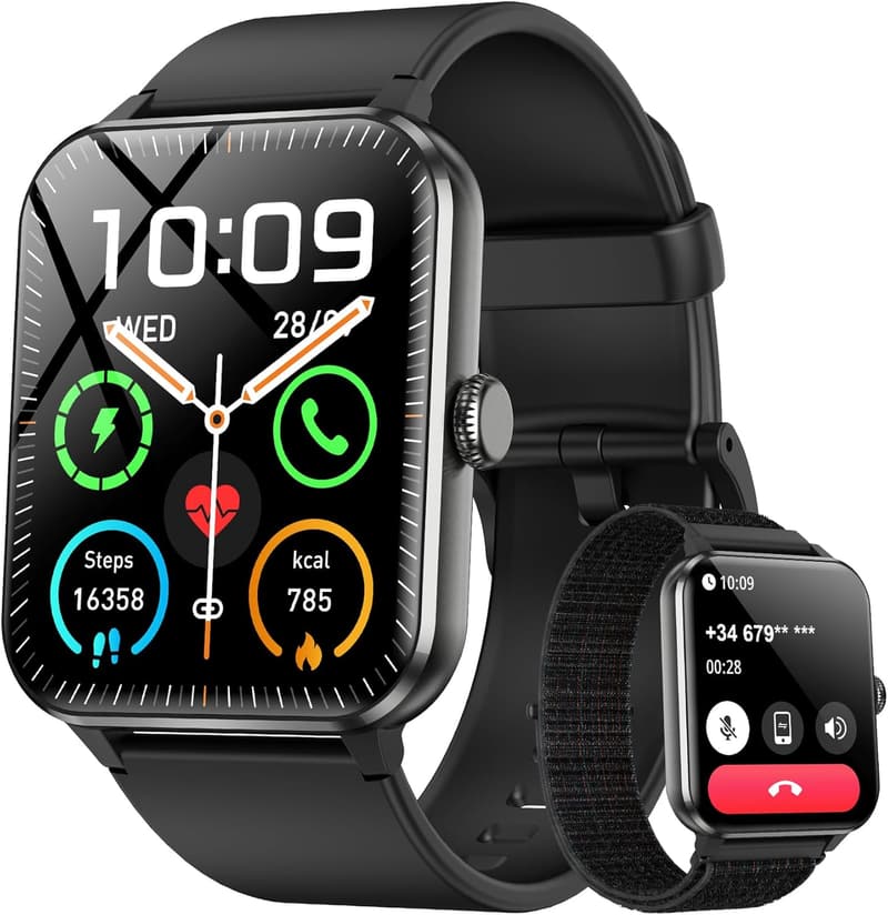 Smart Watch with Heart Rate & SpO2 Monitor - IP68 Waterproof