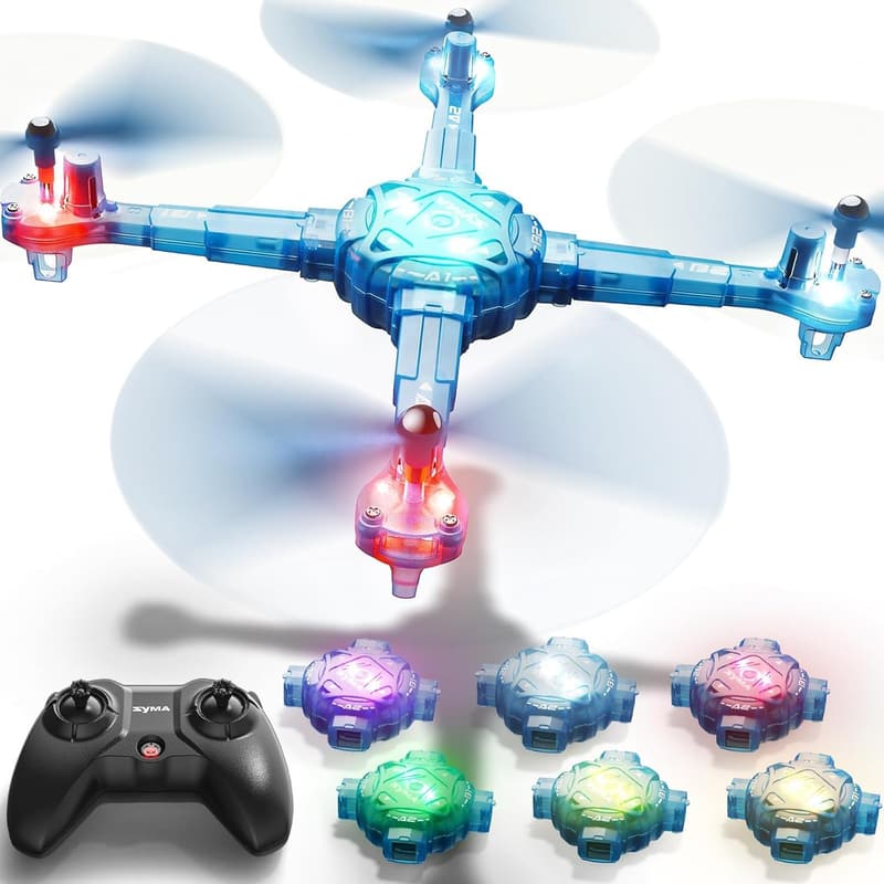 Kids' Mini Drone Quadcopter with Remote, 2 Batteries, 7-Color Lights