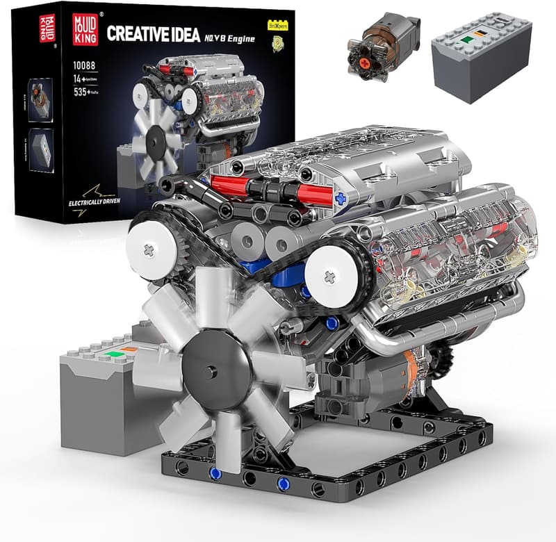 V8 Engine Model Building Kit for Kids 10+ (535 Pcs)