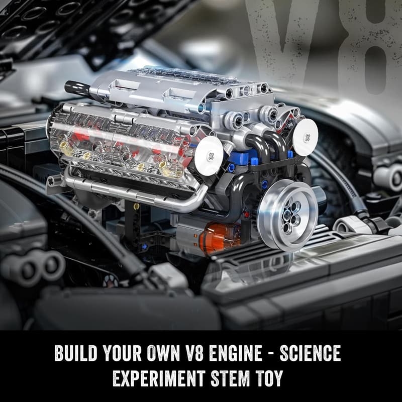 V8 Engine Model Building Kit for Kids 10+ (535 Pcs)