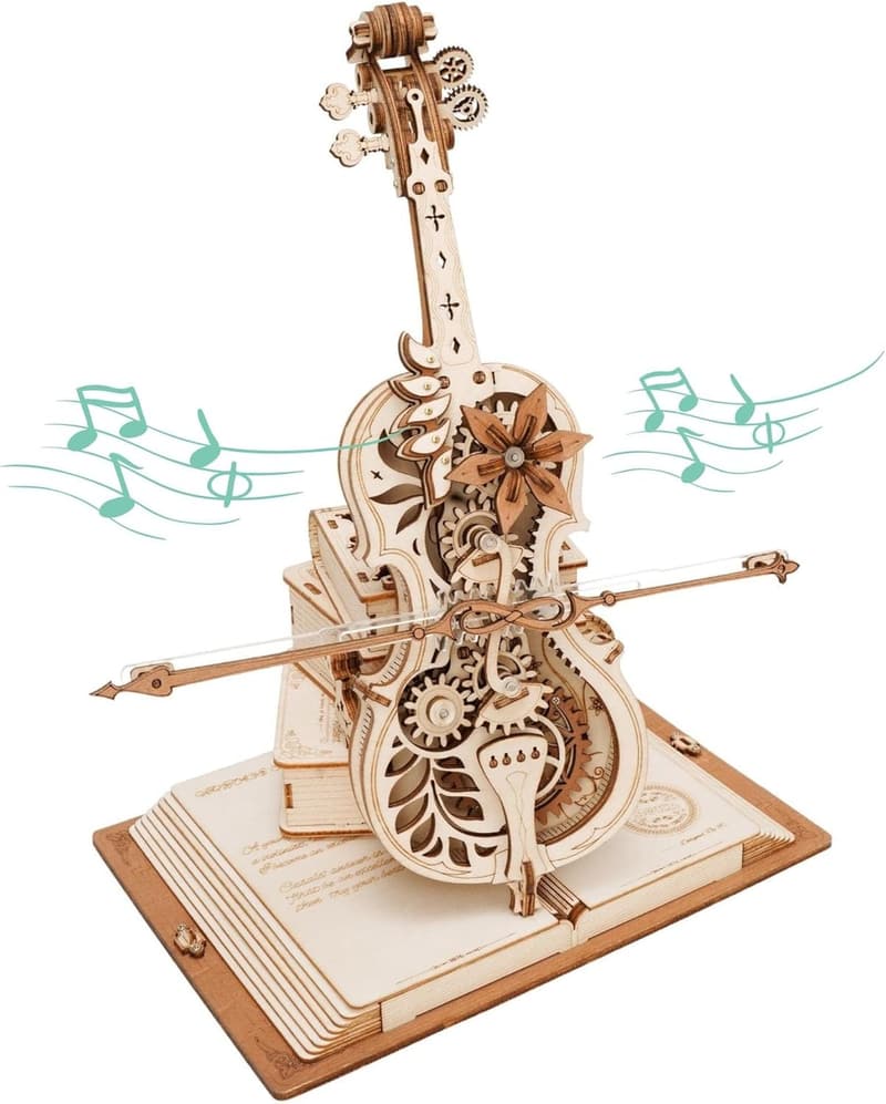 3D Wooden Cello Model Kit - 199pcs Desk Gift for Adults