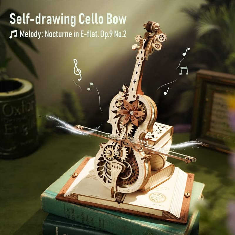 3D Wooden Cello Model Kit - 199pcs Desk Gift for Adults
