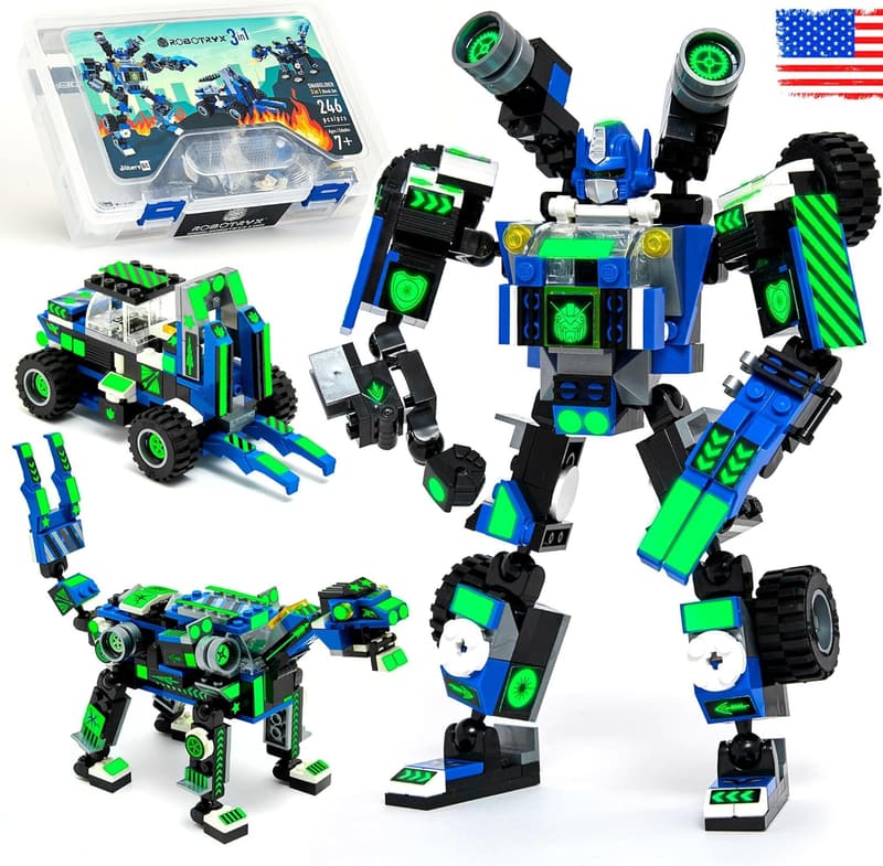 STEM Robot Building Toy for Boys Ages 6-10 - 246 Pcs SnabGlider