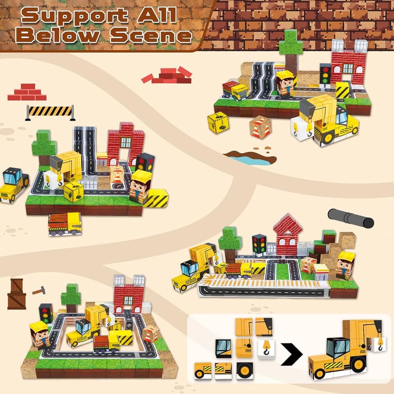 100PCS Magnetic Building Blocks Set for Kids Ages 3+