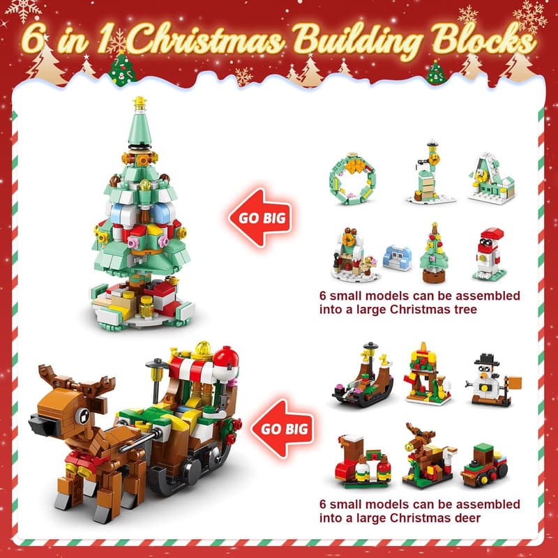 2024 Christmas Advent Calendar Building Blocks Toy for Kids