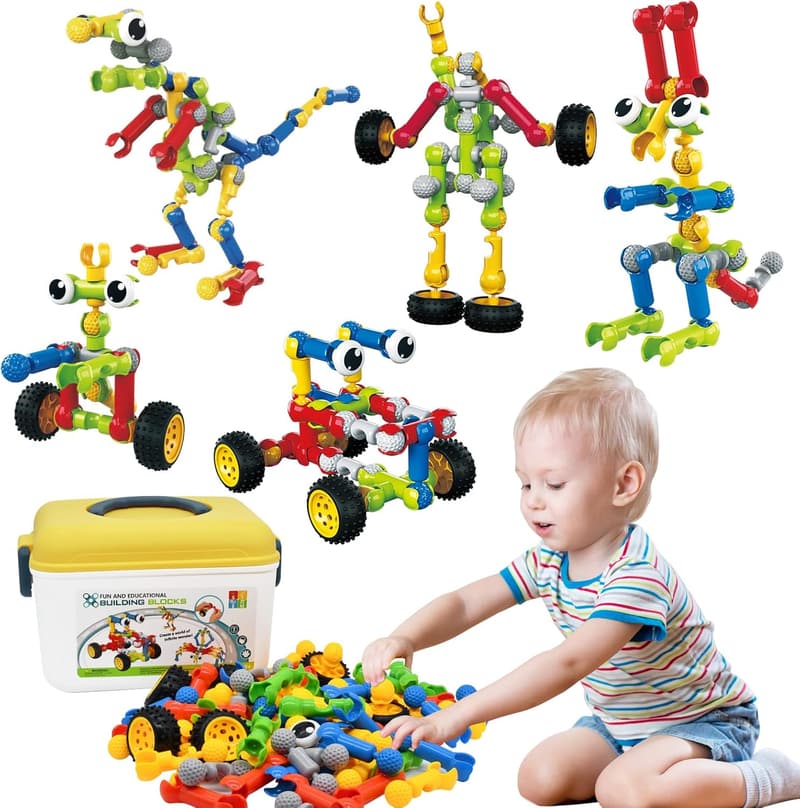 STEM Building Toys Set for Kids - 109 Pieces, Ages 3-12