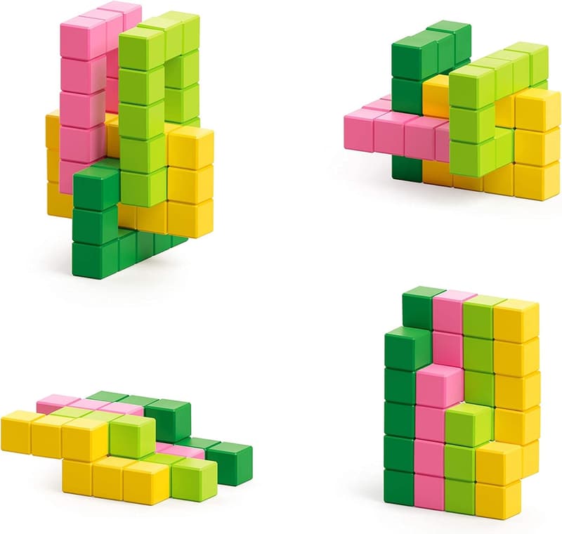 Tropic Magnetic Building Toy for Ages 6+ - 60 Plastic Cubes