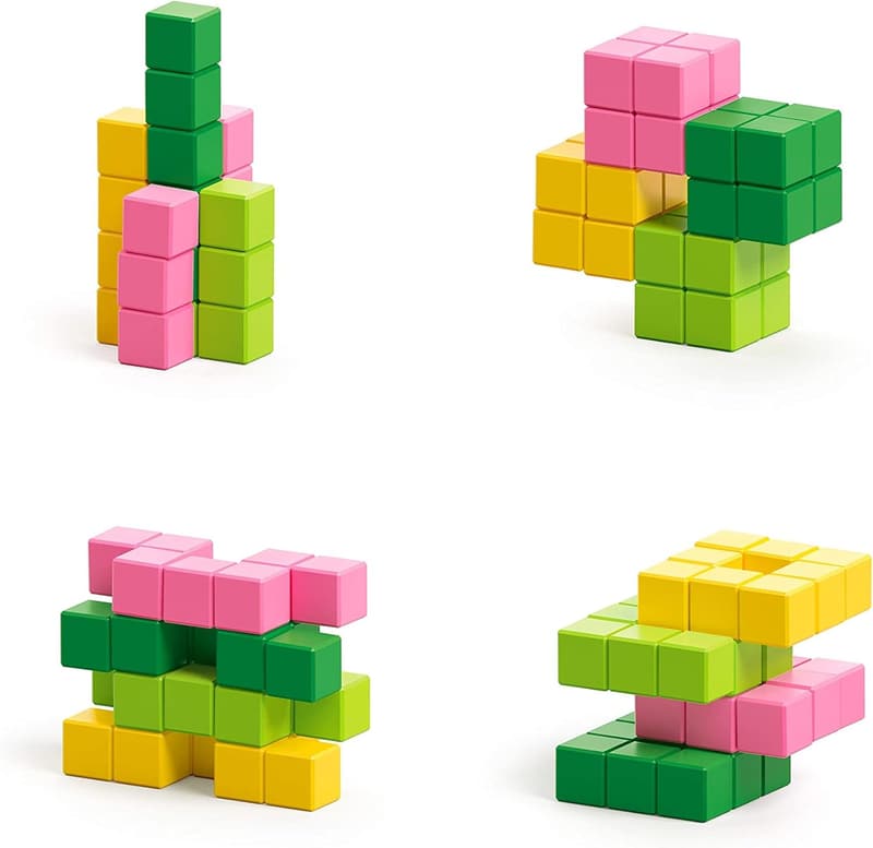 Tropic Magnetic Building Toy for Ages 6+ - 60 Plastic Cubes