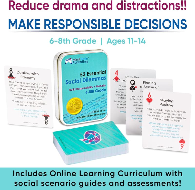 Social Dilemmas Conversation Cards for Kids & Teens