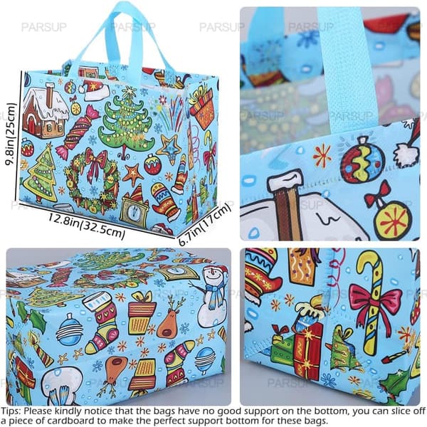 Christmas Non-Woven Gift Bags with Handles - Multi-Purpose Treat Bags
