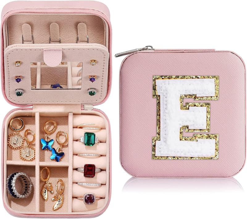 Travel Jewelry Organizer for Teen Girls - Pink E, Birthday Gift