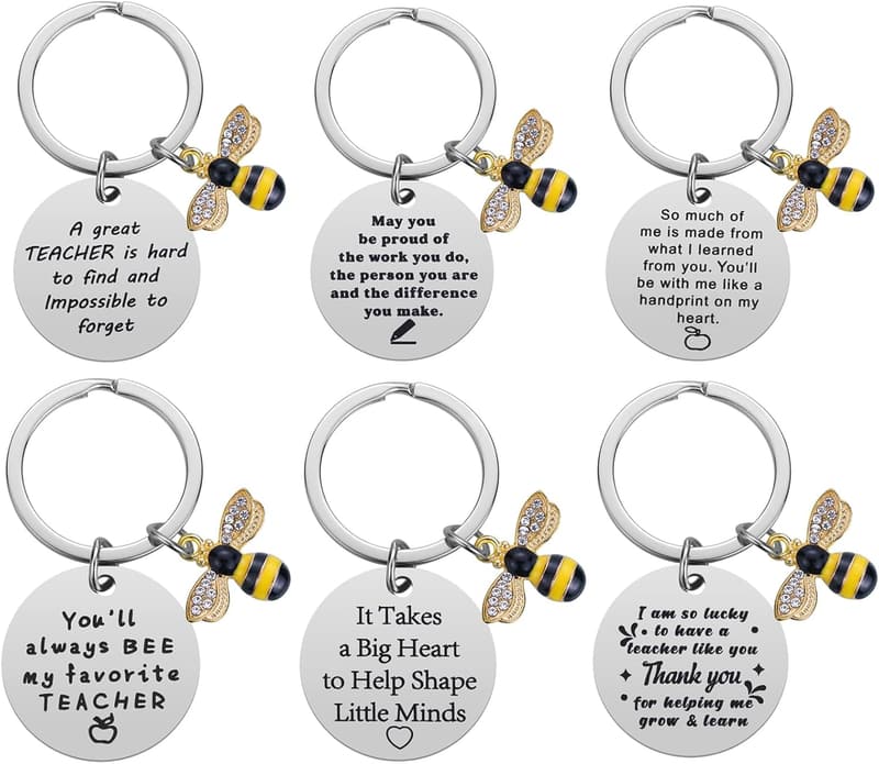 Teacher Appreciation Keychain Set - 6PCS Gifts for Women