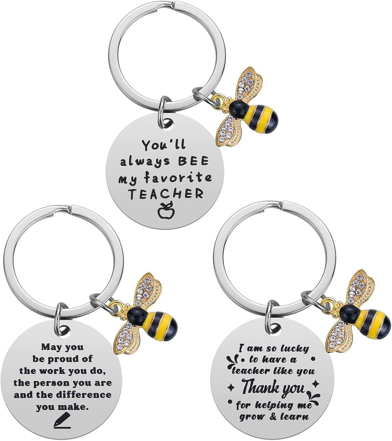 Teacher Appreciation Keychain Set - 6PCS Gifts for Women