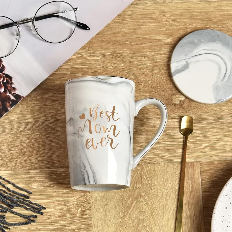 Best Mom Ever Coffee Mug - 14 Oz Gray Birthday Gift
