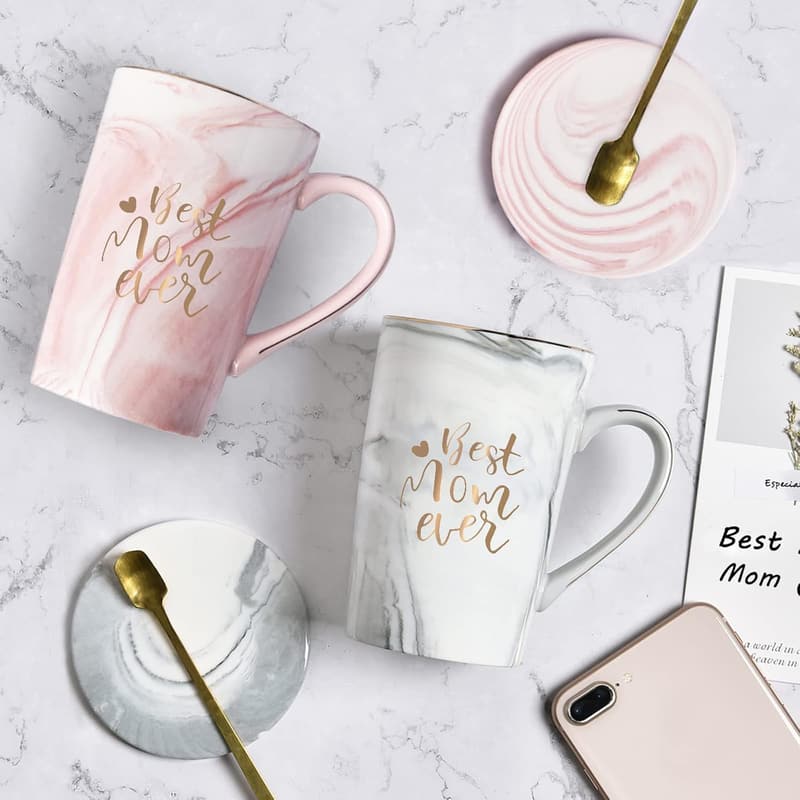 Best Mom Ever Coffee Mug - 14 Oz Gray Birthday Gift