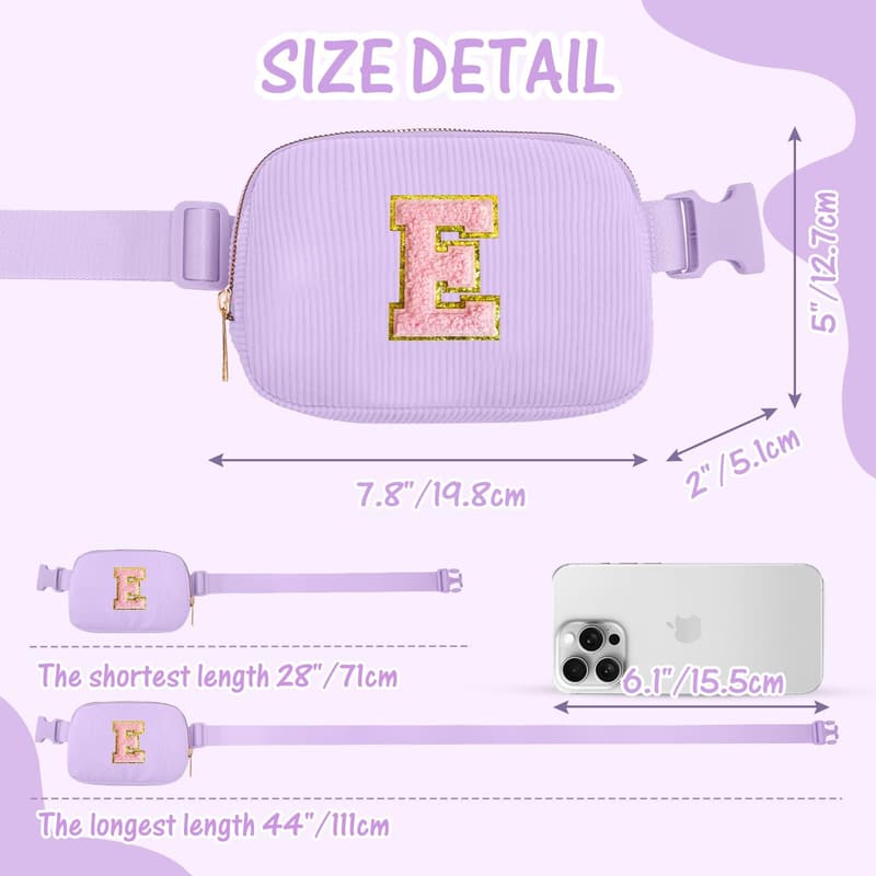 Trendy Personalized Initial Fanny Pack for Girls Ages 10-16