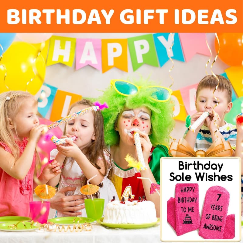 Tween Birthday Fuzzy Socks for Boys & Girls, Ages 4-12