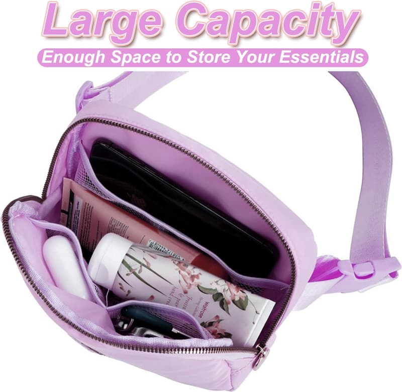 Birthday Fanny Pack for Girls, Trendy Lavender Crossbody Bag