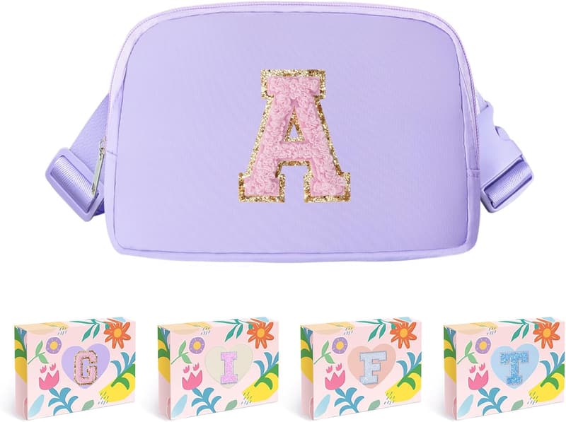 Initial Purple Fanny Pack for Girls' Birthday & Events