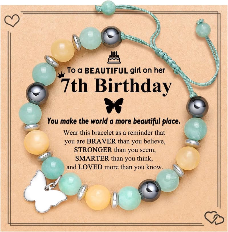 Butterfly Bracelet with Natural Stones for Girls' Birthday
