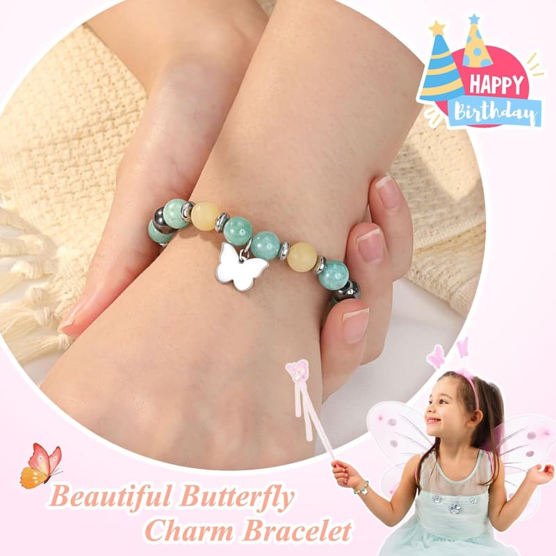 Butterfly Bracelet with Natural Stones for Girls' Birthday