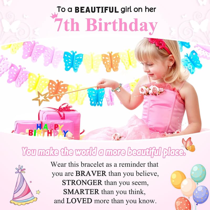 Butterfly Bracelet with Natural Stones for Girls' Birthday