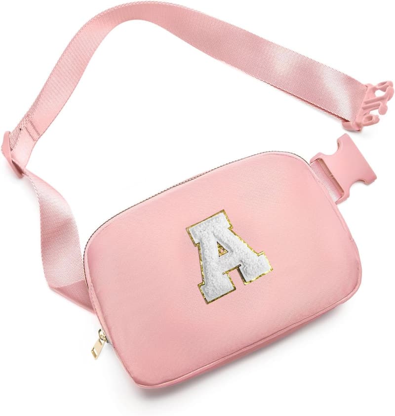 Personalized Fanny Pack for Birthday Girls, Ages 8-13, Light Pink