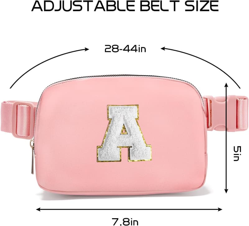 Personalized Fanny Pack for Birthday Girls, Ages 8-13, Light Pink