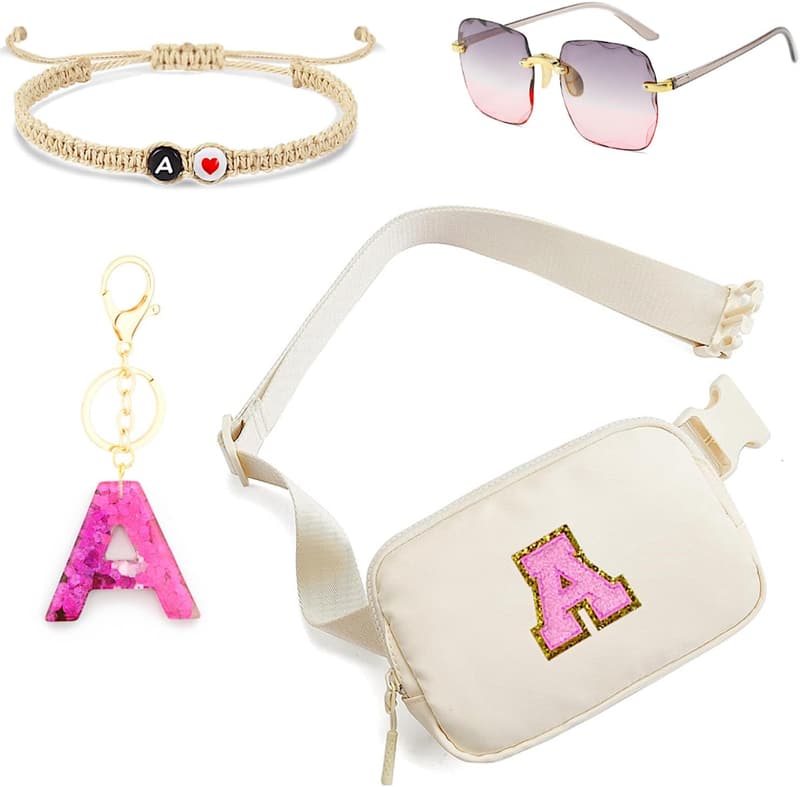 Initial Fanny Pack for Birthday Girls Ages 6-11 - Trendy & Cute