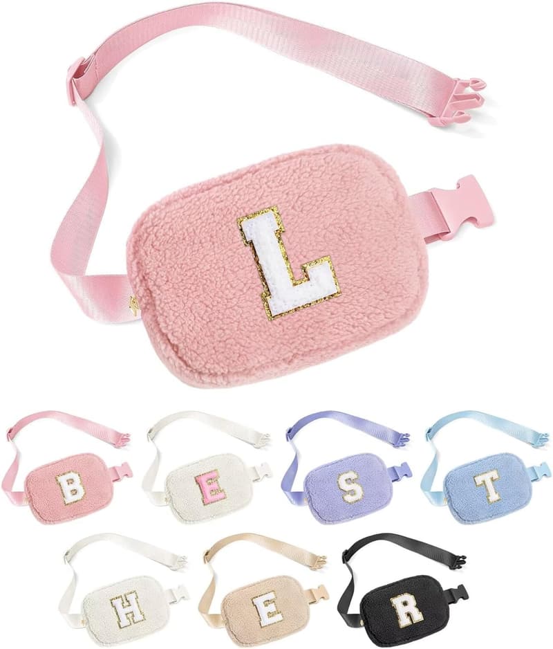 Personalized Pink Initial Crossbody Bag for Girls' Birthdays