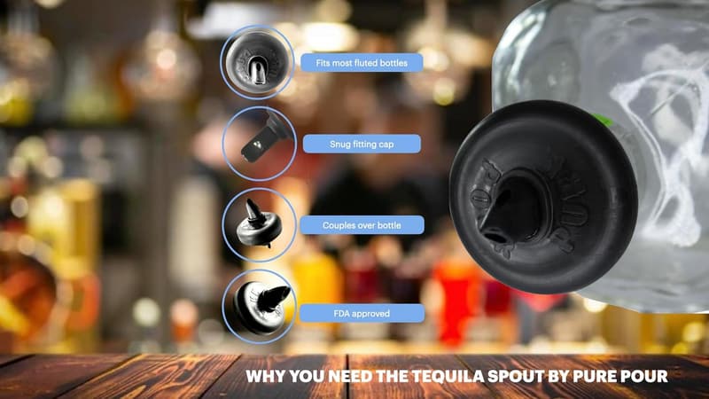 Leak-Proof Tequila Pourer with Cover - USA Made