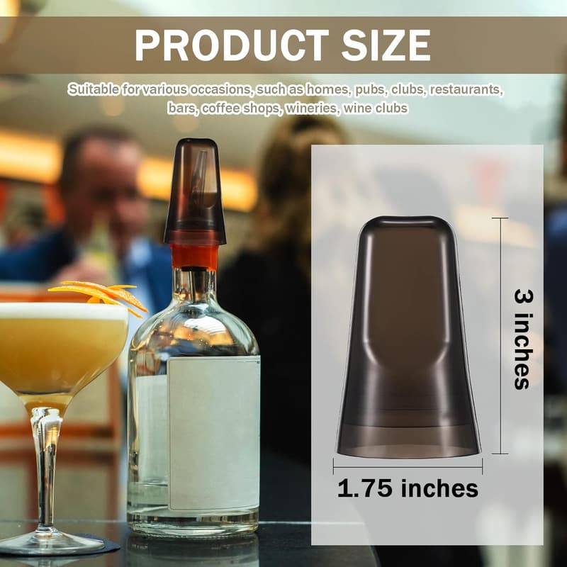 36-Piece Black Liquor Bottle Pour Spout Covers for Home Bar