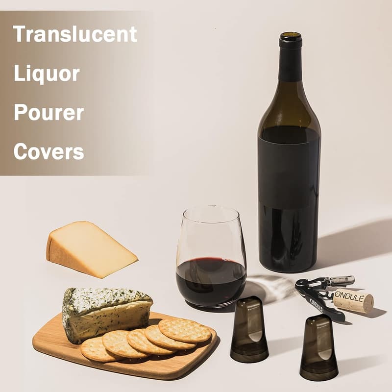 36-Piece Black Liquor Bottle Pour Spout Covers for Home Bar