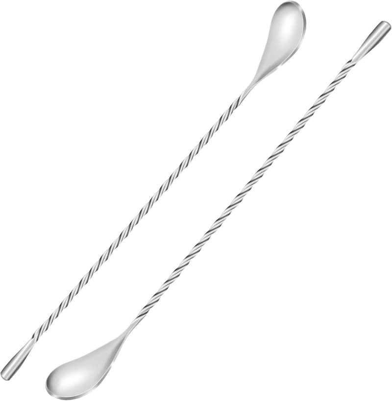 Stainless Steel Cocktail Mixing Spoons - Set of 2, 12 Inch