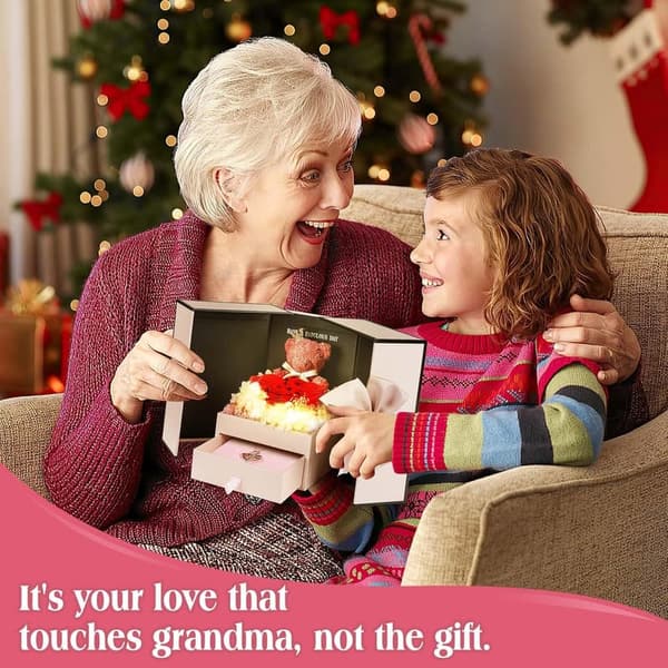 Grandma Birthday Gift: Preserved Real Roses & 