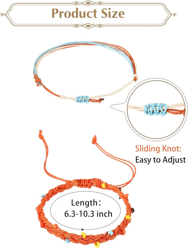 Ocean Wave Friendship Bracelet Set for Women - 21 Adjustable Pieces