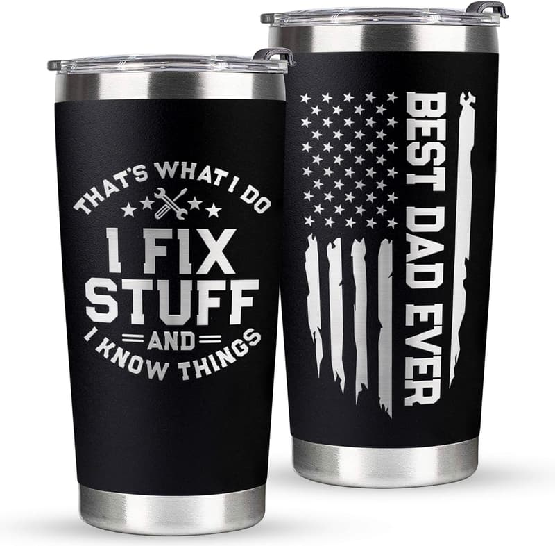 Best Dad Ever Tumbler - 20 Oz Birthday Gift for Dad