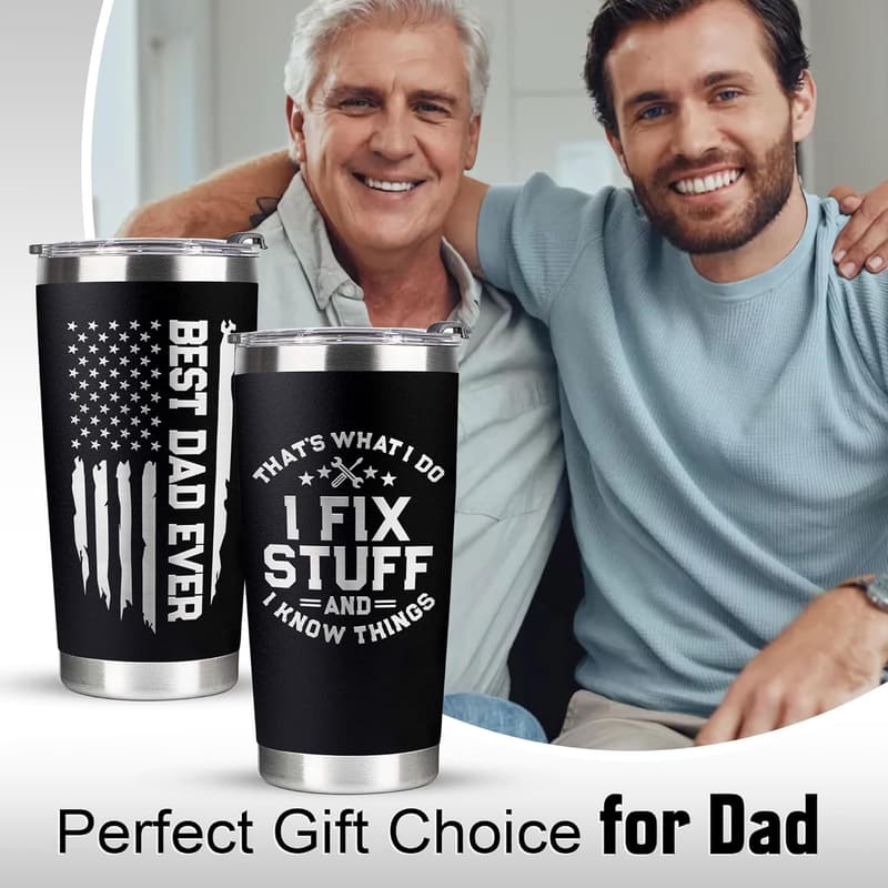 Best Dad Ever Tumbler - 20 Oz Birthday Gift for Dad