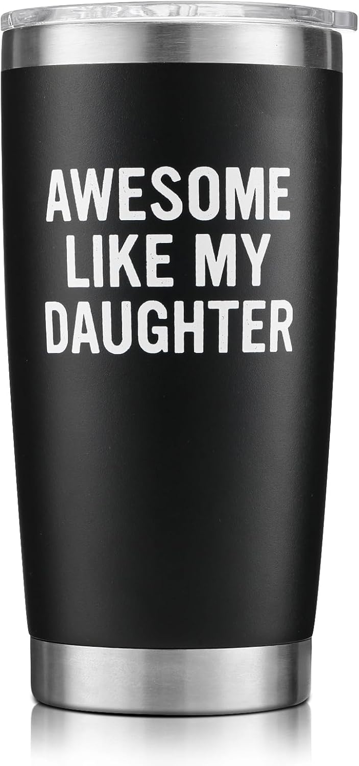 Father's Day Gift - Black Coffee Tumbler for Dad - 20 oz