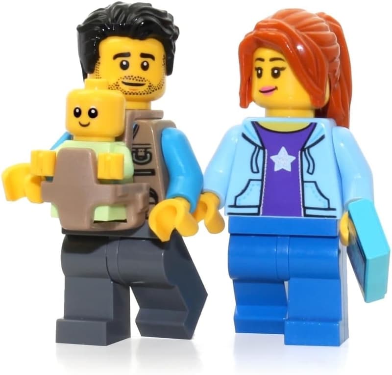 LEGO Camper MiniFigure Set - Parents with Baby Carrier
