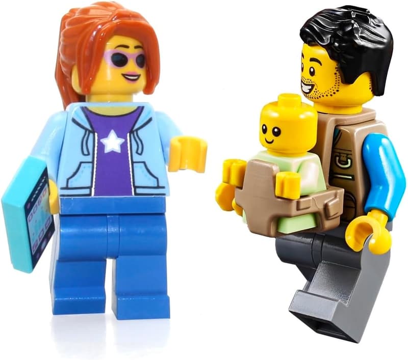 LEGO Camper MiniFigure Set - Parents with Baby Carrier