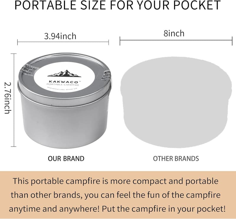 Portable Campfire Can - 2 Pack, 3-5 Hours Burn Time