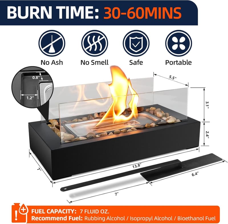 Tabletop Fire Pit – Smokeless Indoor & Outdoor Decoration