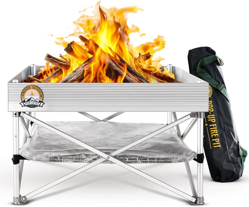Portable Outdoor Fire Pit for Camping & Backyard Use, 24”