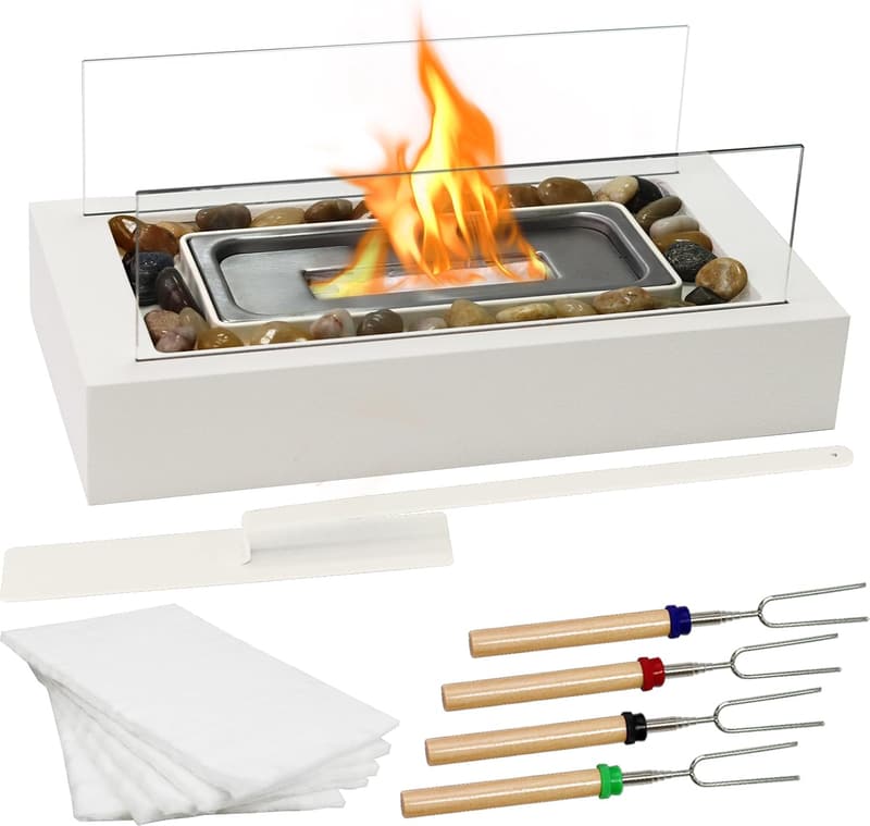 Portable Tabletop Fire Pit with S'mores Maker Kit