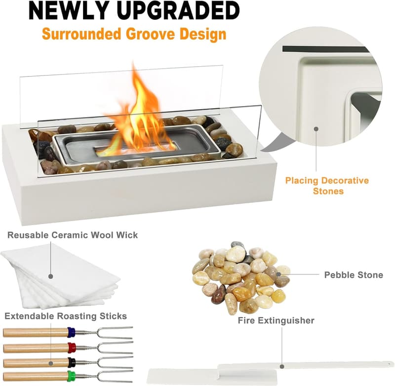 Portable Tabletop Fire Pit with S'mores Maker Kit
