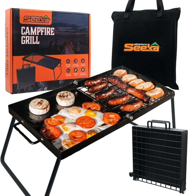Compact Folding Campfire Grill and Griddle - 24