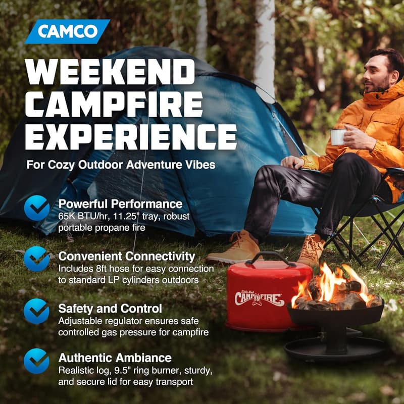 Outdoor Portable Propane Fire Pit with Adjustable Regulator