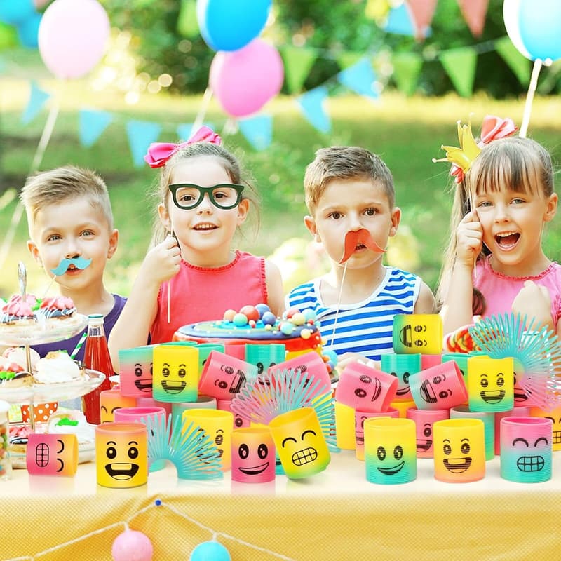 Kids' Birthday Party Favors - 36 Pack Rainbow Fidget Springs