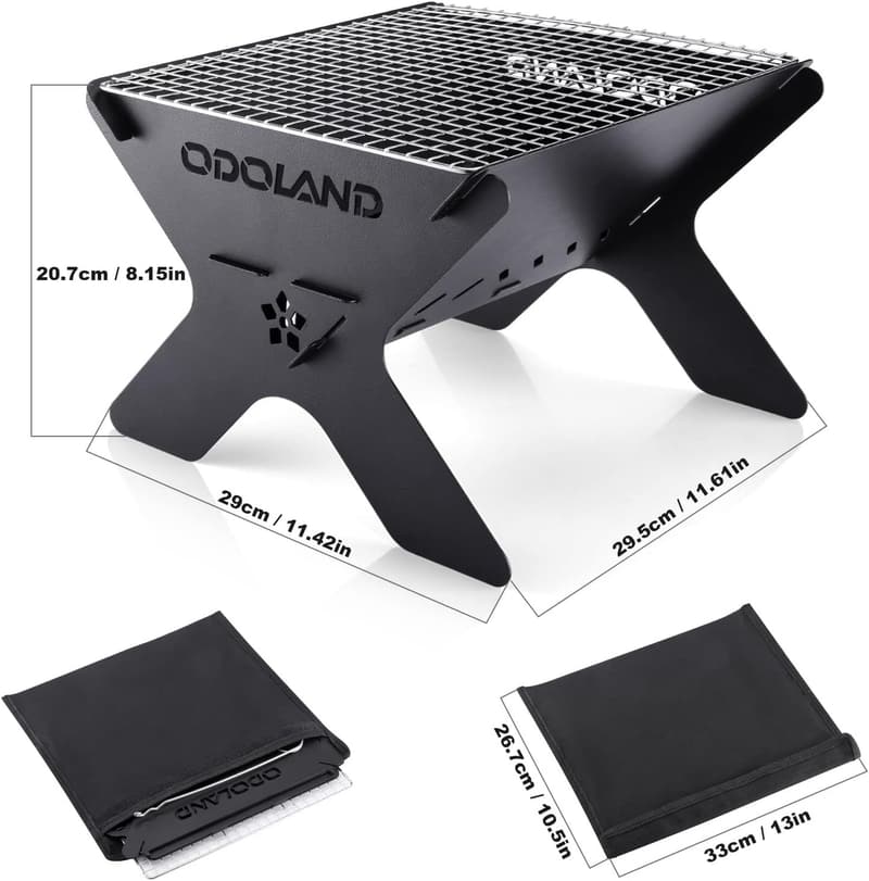 Portable Folding Charcoal Grill for Outdoor Cooking & Camping